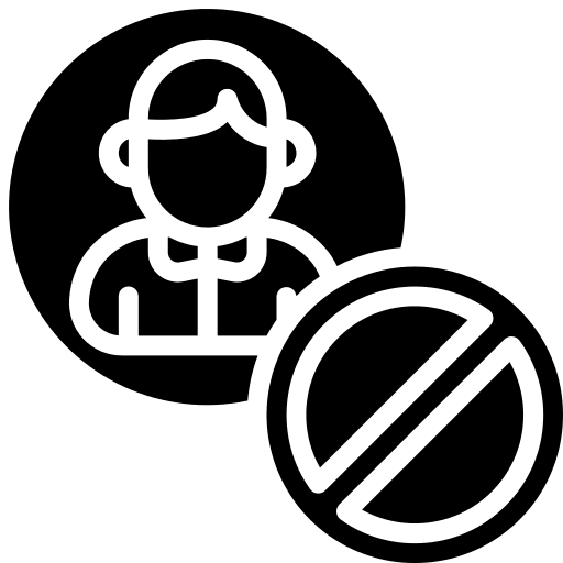 Blocked blocked person sign icon