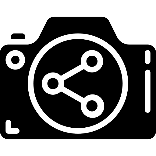 Camera share images photos icon