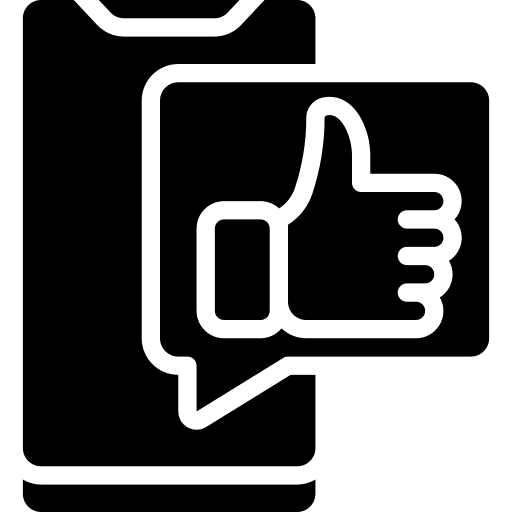 Phone thumbs up social media message icon