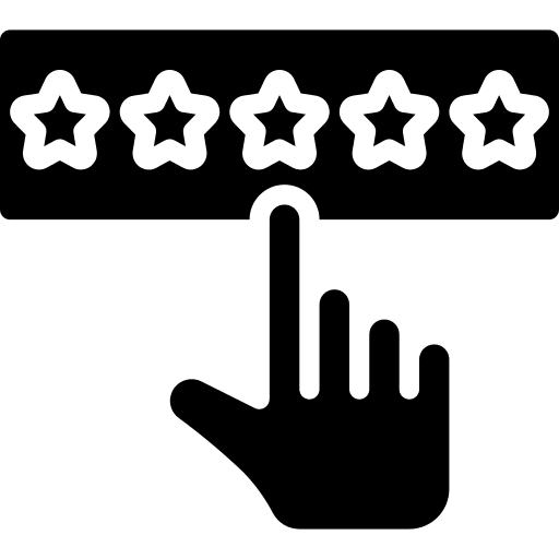 Rating marketing stars hand icon