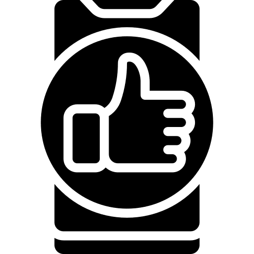 Thumbs up mobile phone reaction icon