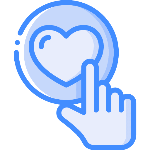 Love social media hand click icon