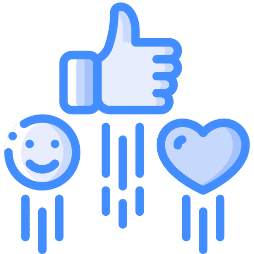 Reaction love emojis social media icon
