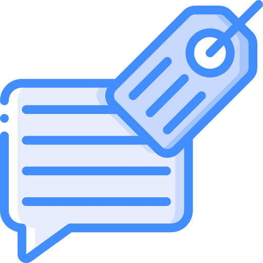 Message tagged chat communication icon