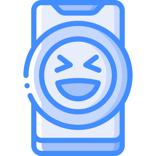 Laughing phone face reaction icon