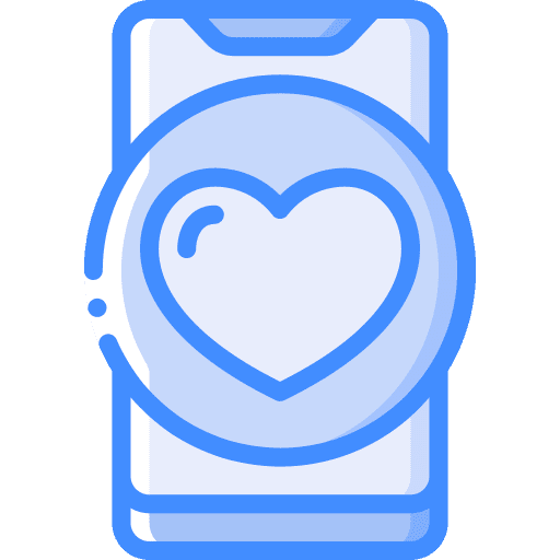 Mobile device reaction love icon