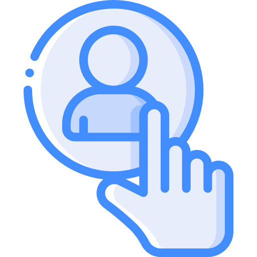 Profile person click hand icon