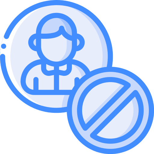 Blocked sign profile person icon