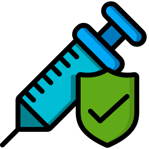 Injection drug healthcare and medical shield icon