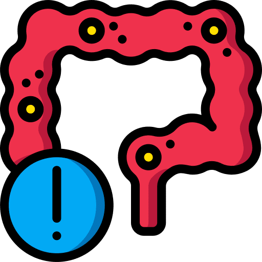 Intestines warning intestines health icon