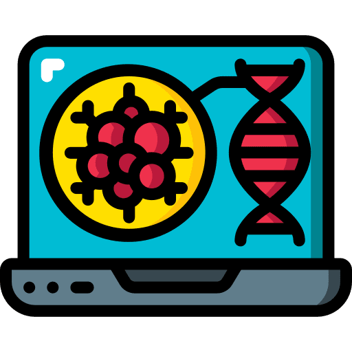 Laptop dna research electronics icon