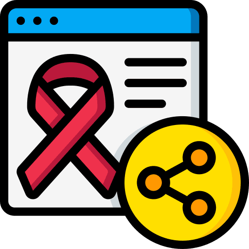 Website ribbon share healthcare and medical icon