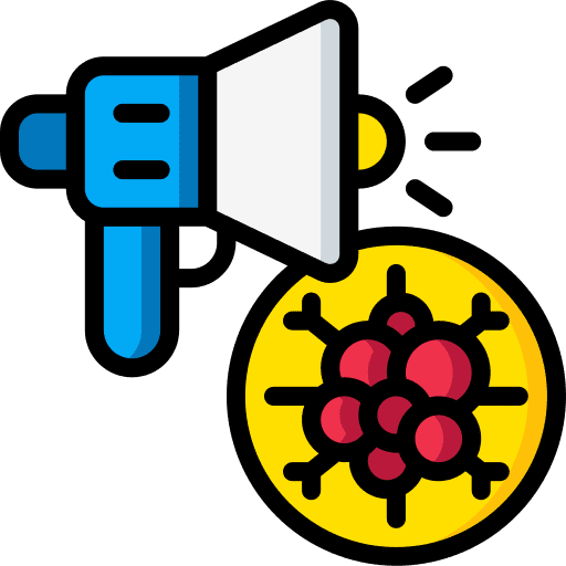 Cancer cell awareness megaphone icon
