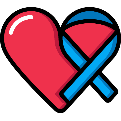 Heart cancer support healthcare and medical icon