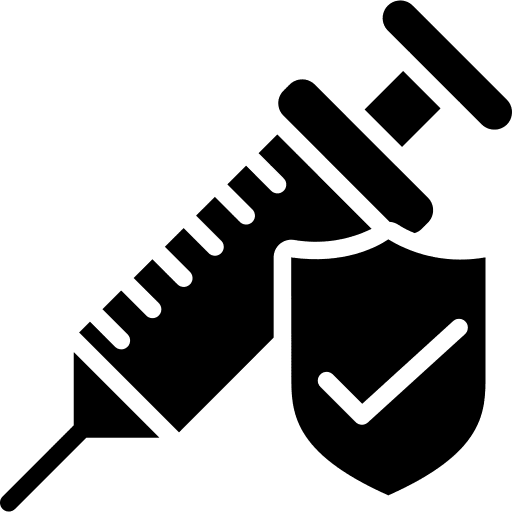 Injection shield secure drug icon