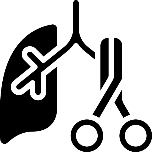 Lung healthcare and medical surgery lung icon