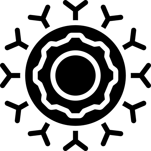 Cancer medical tumor gear icon