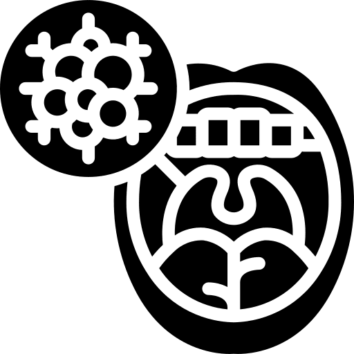 Mouth cancer tumor cell icon