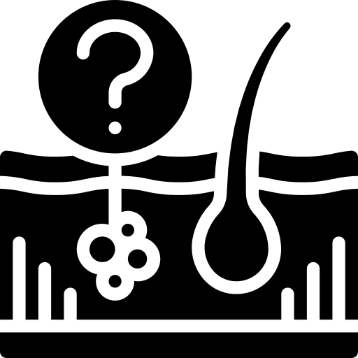 Skin lump hair cancer icon