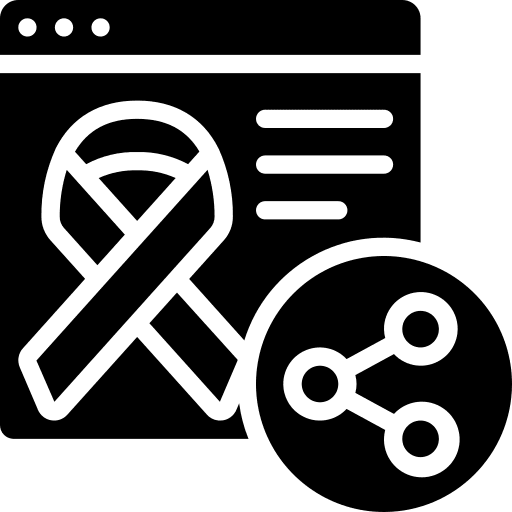 Website ribbon healthcare and medical research icon