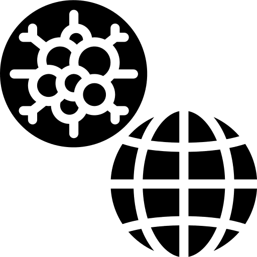 Global research cancer internet globe icon