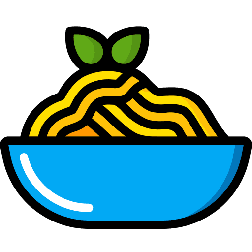 Dish eating spaghetti dish icon