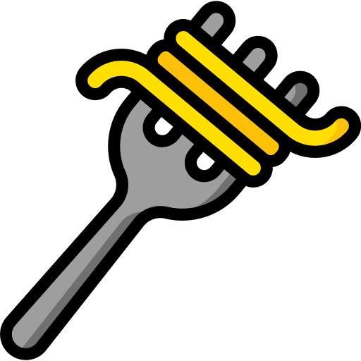 Fork plate pasta fork icon