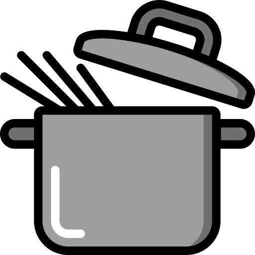 Pot kitchenware eating boiling icon