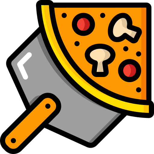 Spatula pizza slice salami italian icon