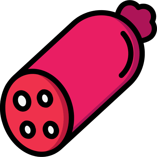 Spicy pork sausage spicy pork sausage cold meat food and restaurant icon