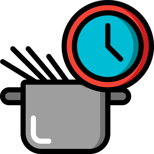Time boiling food and restaurant saucepan icon