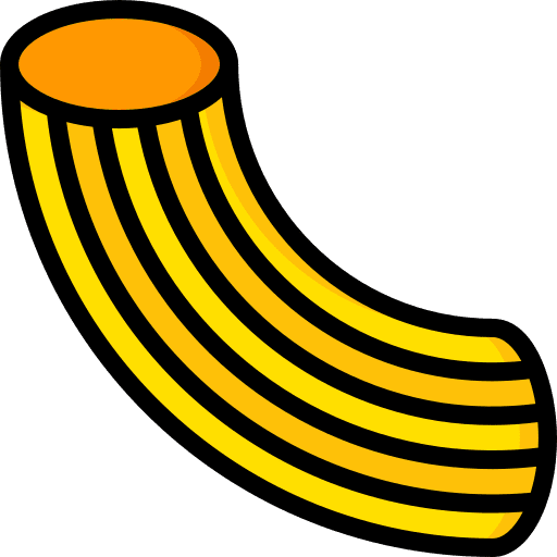 Macaroni pasta food and restaurant gastronomy icon