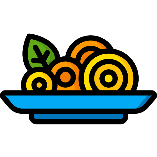 Pasta spaguetti dish food and restaurant icon