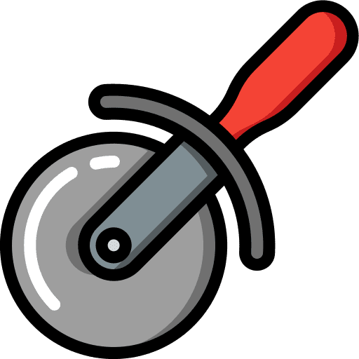 Pizza cutter food and restaurant kitchenware food icon