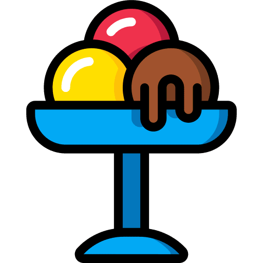 Ice cream gelato glass dish icon