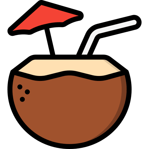Coconut drink fruit cocktail food and restaurant icon