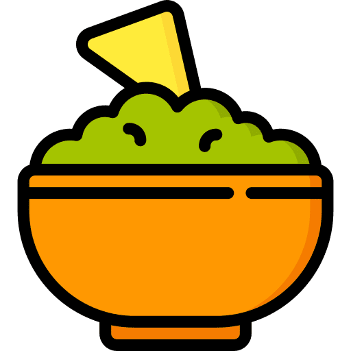 Guacamole snack food and restaurant nachos icon Guacamole snack food and restaurant nachos icon