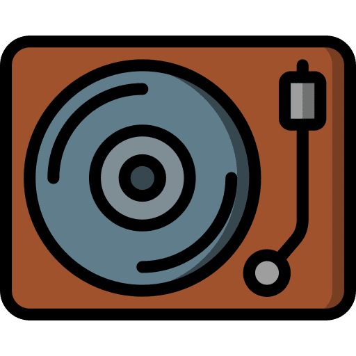 Vinyl player retro music and multimedia turntable icon Vinyl player retro music and multimedia turntable icon