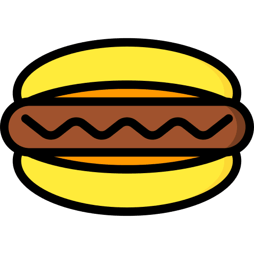 Hot dog sandwich sausage fast food icon Hot dog sandwich sausage fast food icon