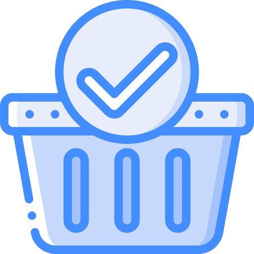 Basket basket shopping basket tick icon