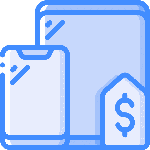 Devices commerce and shopping phone price tag icon