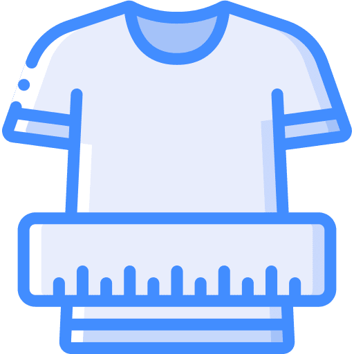 Tshirt fashion size guide dimensions icon