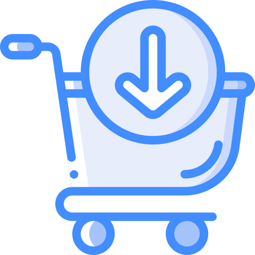 Cart down arrow save cart icon