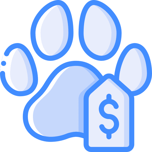 Pet shop dog animals price tag icon