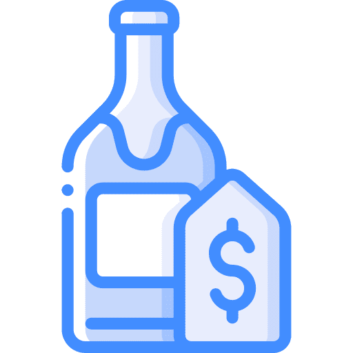 Alcohol bottle shopping commerce and shopping icon
