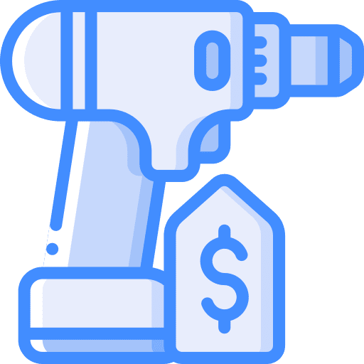 Drill dollar sign power tool work tools icon