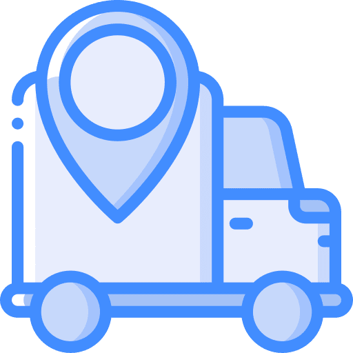 Van shipping and delivery tracking van icon