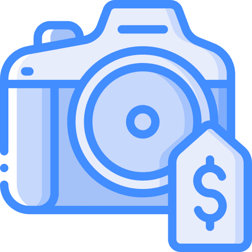 Camera sale percentage photograph icon
