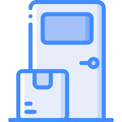Door delivery package delivered shipping and delivery door delivery icon