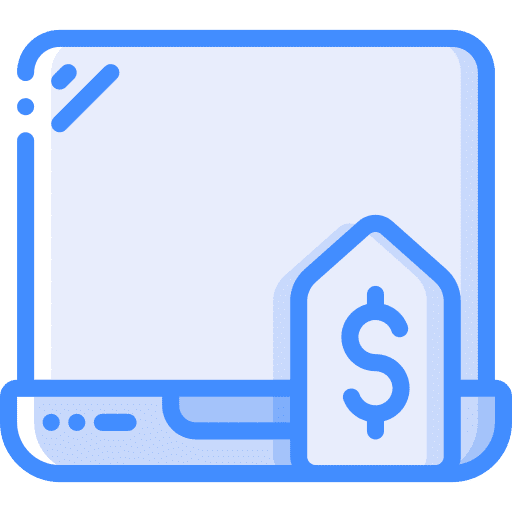 Laptop percentage price tag offer icon